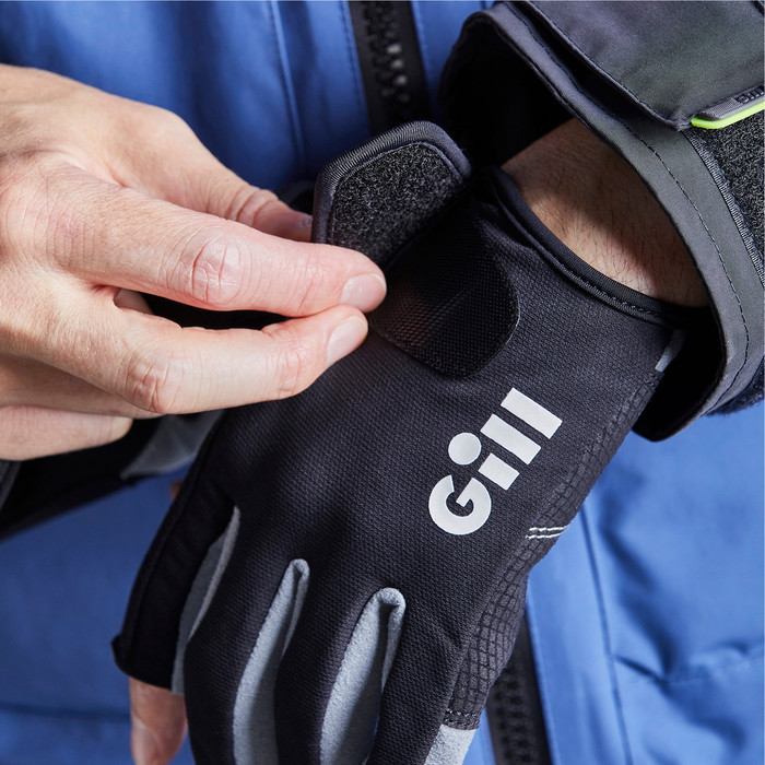 2024 Gill Junior Long Finger Deckhand Gloves 7053J - Black